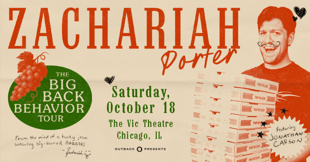 Zachariah Porter October 18 at the Vic Theatre